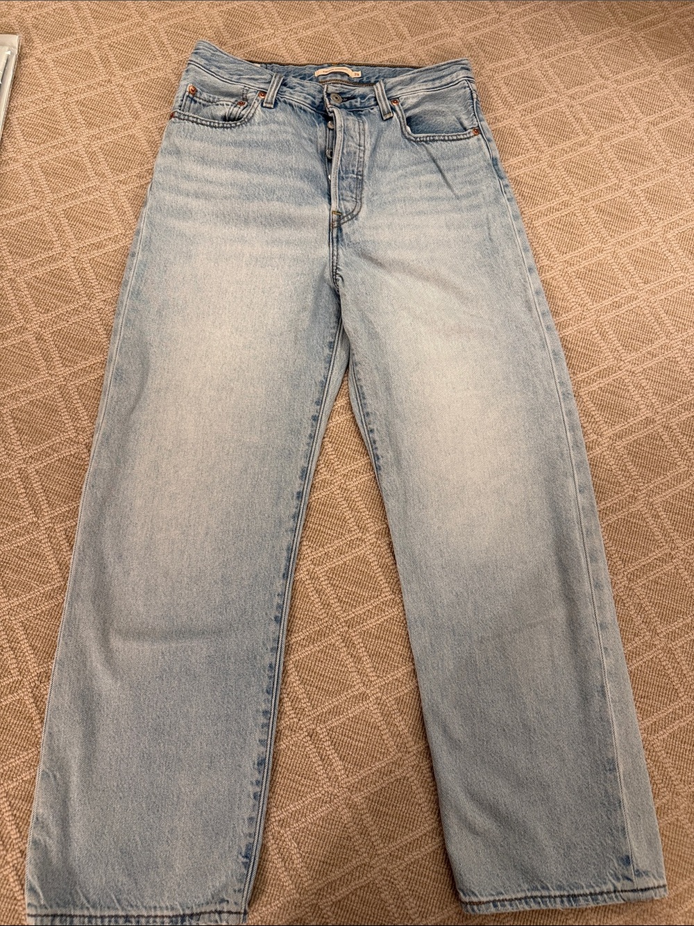 Levi's Ribcage Straight Ankle Jeans Light Wash High Rise Button Fly - Size 29